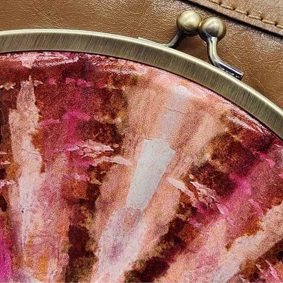 Patricia Nash Poppy tote bag women's tan leather Tooled Seashell Frame new $289 - Picture 15 of 16